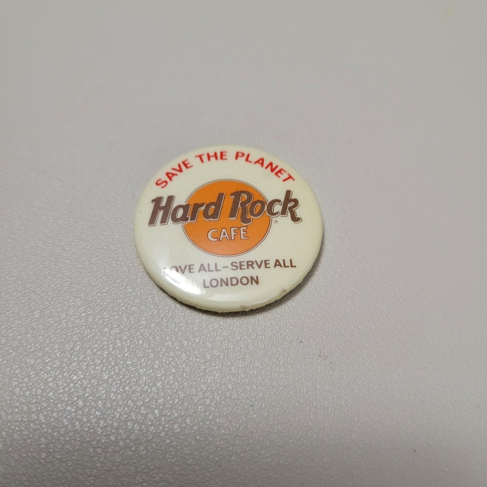 Hard Rock Cafe London Restaurant Pin Classic Vintage Pinback Save The‎ Planet